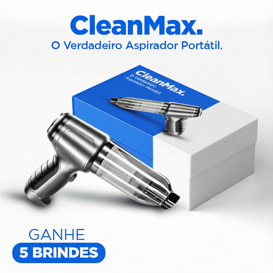 Aspirador de Pó Portátil CleanMax + 5 BRINDES EXCLUSIVOS + FRETE GRÁTIS ATÉ 23:59